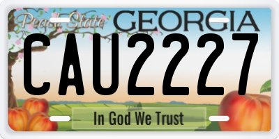 GA license plate CAU2227