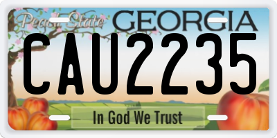 GA license plate CAU2235
