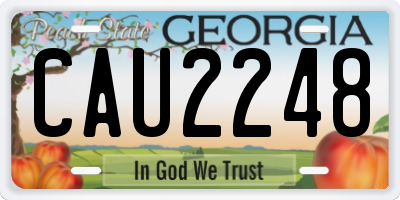 GA license plate CAU2248