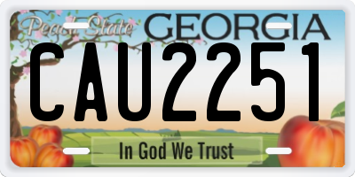 GA license plate CAU2251
