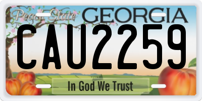 GA license plate CAU2259