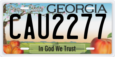 GA license plate CAU2277