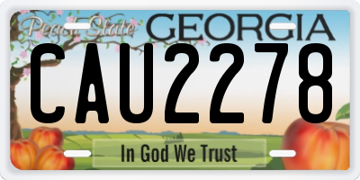 GA license plate CAU2278