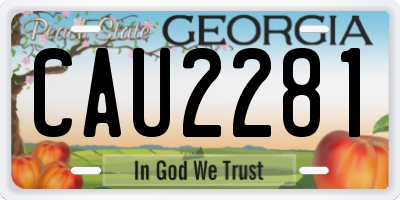 GA license plate CAU2281