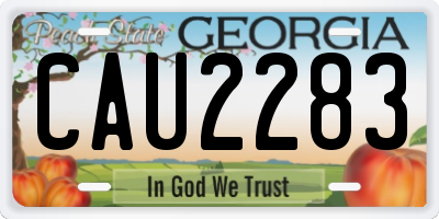 GA license plate CAU2283
