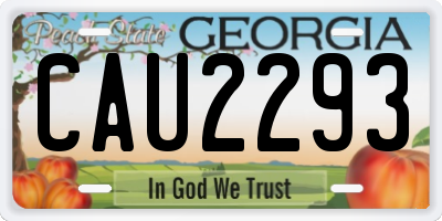 GA license plate CAU2293