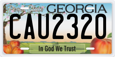 GA license plate CAU2320