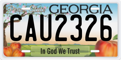 GA license plate CAU2326