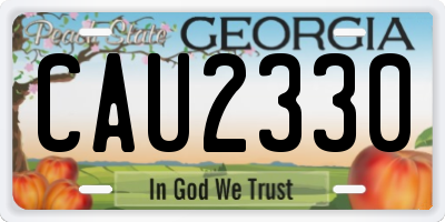 GA license plate CAU2330