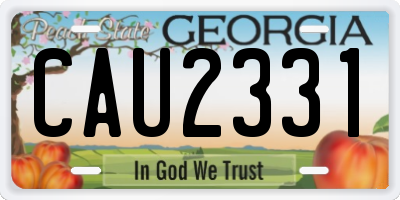 GA license plate CAU2331