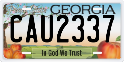 GA license plate CAU2337