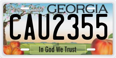 GA license plate CAU2355