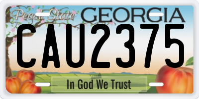 GA license plate CAU2375