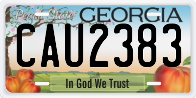 GA license plate CAU2383