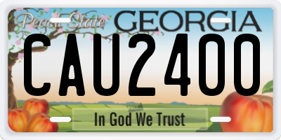 GA license plate CAU2400