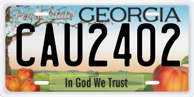 GA license plate CAU2402
