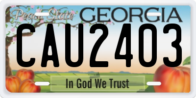 GA license plate CAU2403