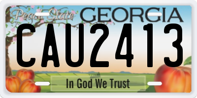 GA license plate CAU2413