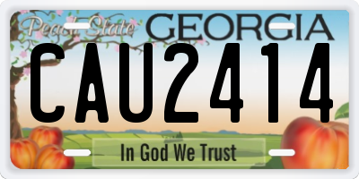 GA license plate CAU2414