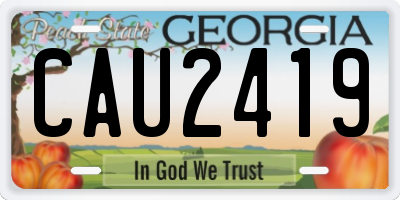 GA license plate CAU2419