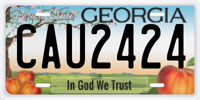 GA license plate CAU2424