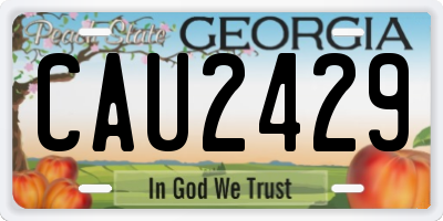 GA license plate CAU2429