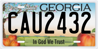 GA license plate CAU2432