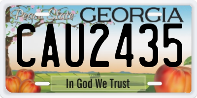 GA license plate CAU2435