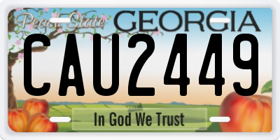 GA license plate CAU2449