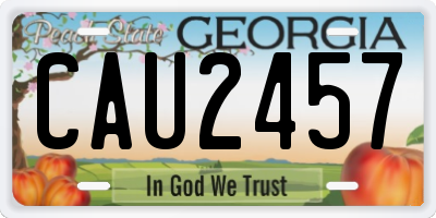 GA license plate CAU2457
