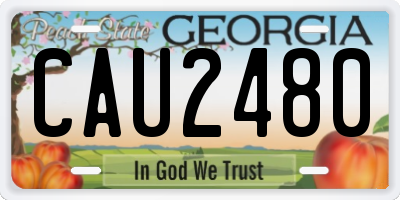 GA license plate CAU2480
