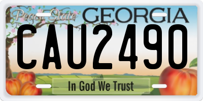 GA license plate CAU2490