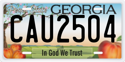 GA license plate CAU2504