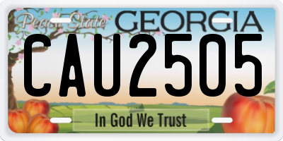 GA license plate CAU2505