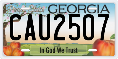 GA license plate CAU2507