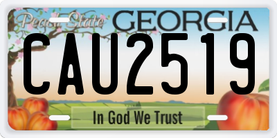 GA license plate CAU2519