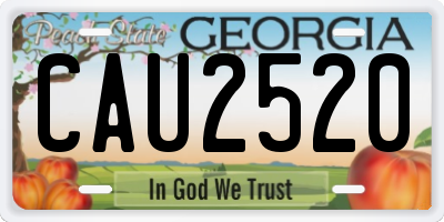 GA license plate CAU2520