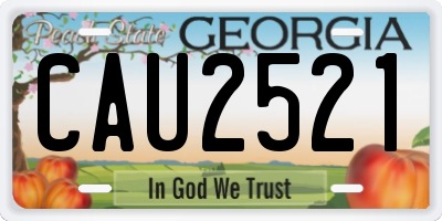 GA license plate CAU2521