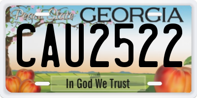 GA license plate CAU2522
