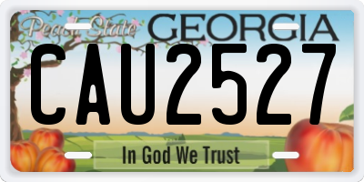 GA license plate CAU2527