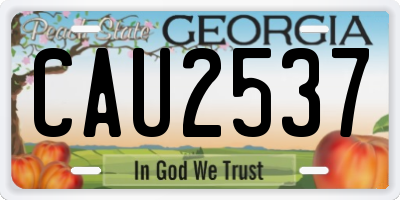 GA license plate CAU2537