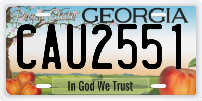GA license plate CAU2551