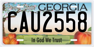 GA license plate CAU2558