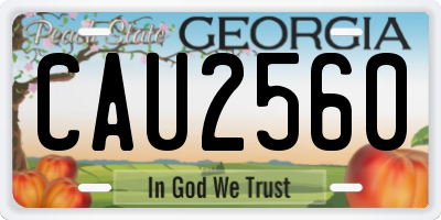 GA license plate CAU2560