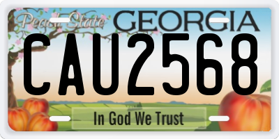 GA license plate CAU2568