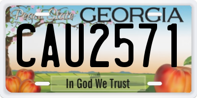 GA license plate CAU2571