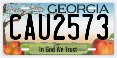 GA license plate CAU2573