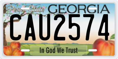 GA license plate CAU2574