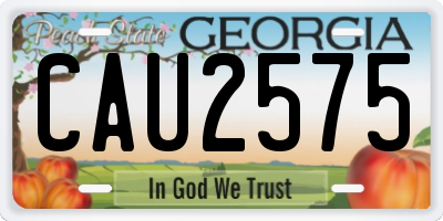 GA license plate CAU2575
