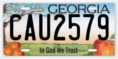 GA license plate CAU2579